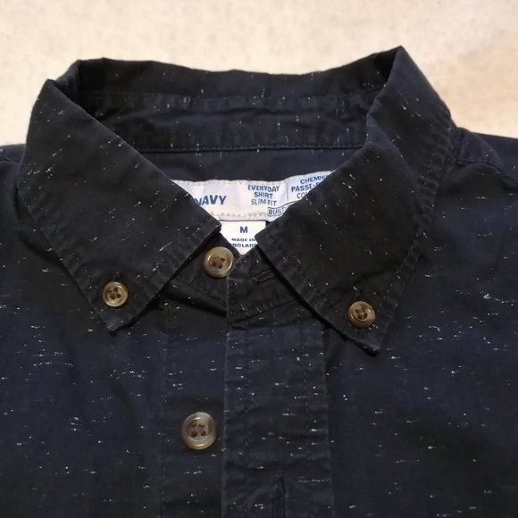 Old Navy, size M, navy blue button-down shirt - Picture 4 of 8